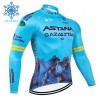 Maglia 2024 Astana Qazaqstan Manica Lunga Winter Invernale Blu Maglia 2024 Astana Qazaqstan Manica Lunga Winter Invernale Blu